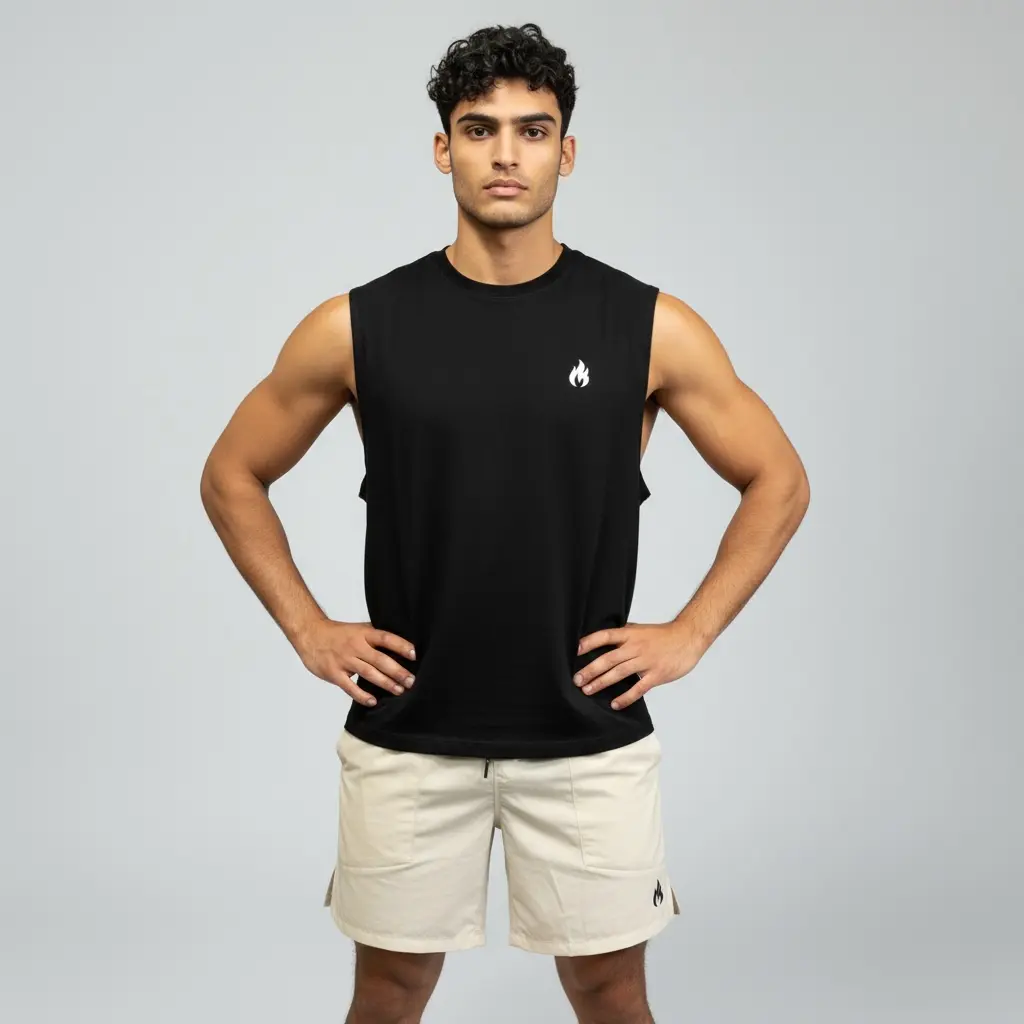 sleeveless tshirt black