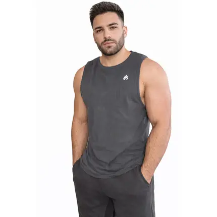 sleeveless tshirt dark grey